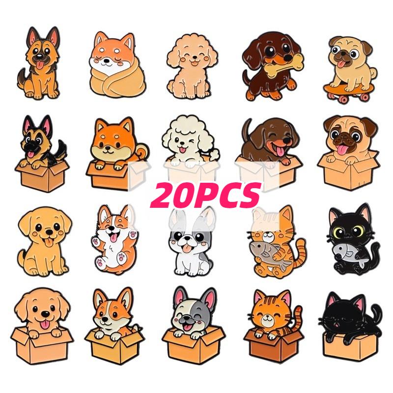 

20pcs Kawaii Pet Dog Enamel Pin Badges Cute Brooches Clothes Jewelry Accessories Backpack Additions Decorative Gifts for Friends