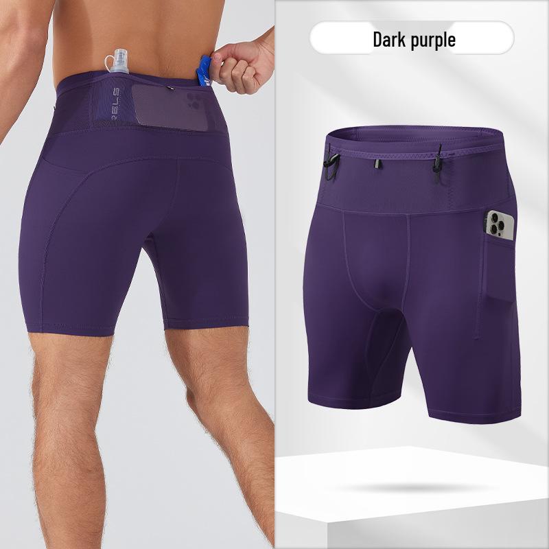Men's High Elasticity Multi-Pocket Compression Running Shorts