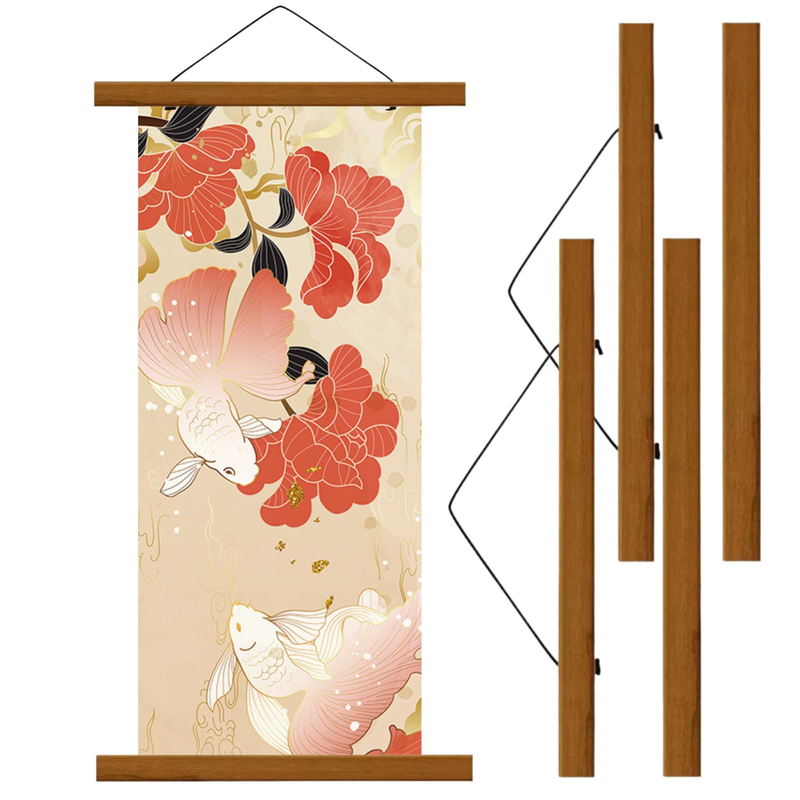 

IMPACT Online Tapestry Rod, Hand Towel Frame, 51cm, Poster Frame, A2 Size, Magnet (Brown, 51cm)