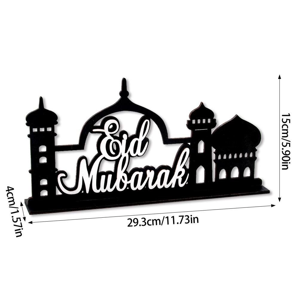 Ramadan Bordsdekoration Trä Akryl Måne Stjärna Slott Eid Mubarak DIY Hem Kareem Ramadan Dekoration Islamisk Muslimsk Fest Gåva