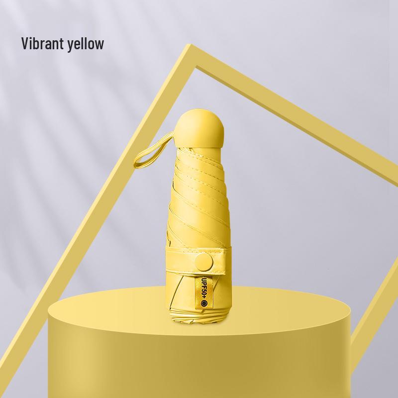 Kompakter UV-Schutz Faltbarer Regenschirm mit Schwarzer Fütterung