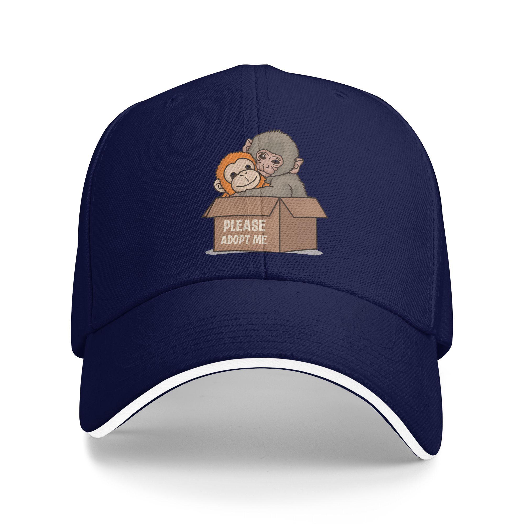 

Summer Casual Baseball Cap Monkey Punch Tennis Skate Trucker Hat For Women Unisex Adjustable please adopt me Fitted Baseball Caps One Size
