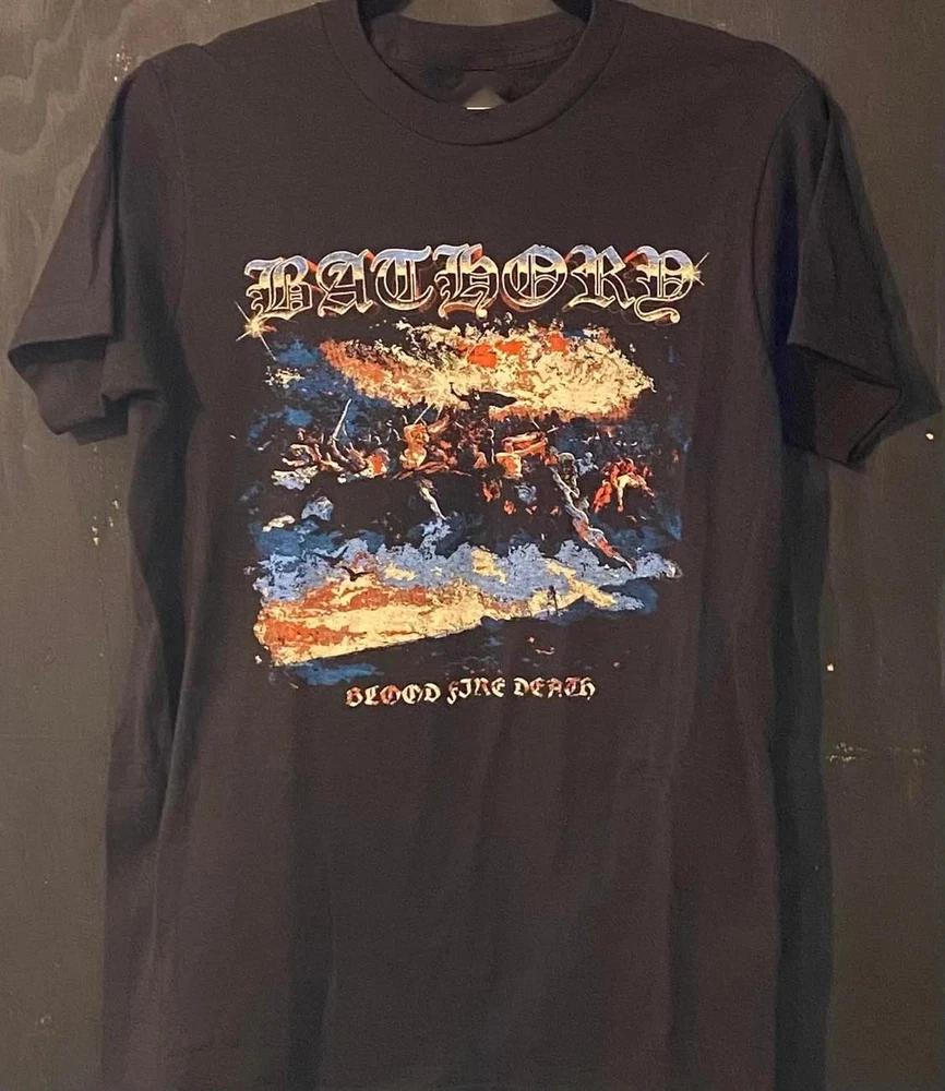 BATHORY Blood Fire Death T Shirt Full Size S-4XL black S