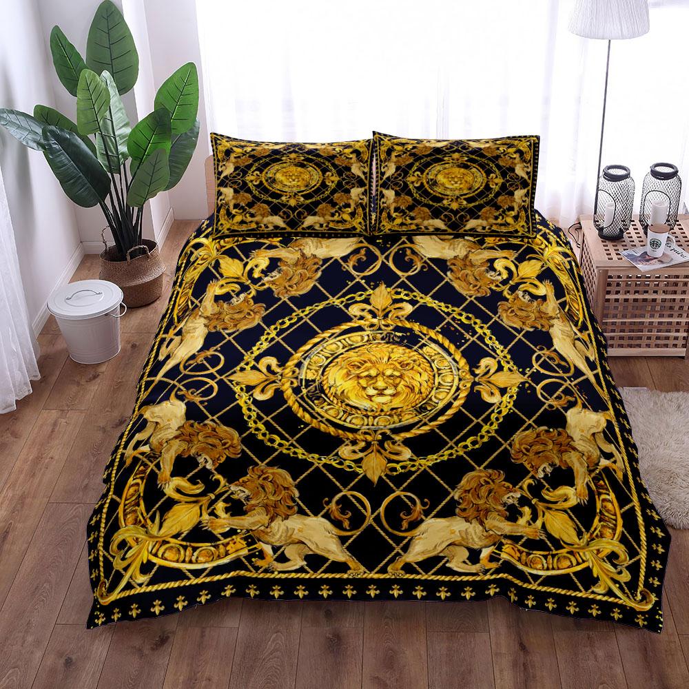 European Style Baroque Pattern Lion Duvet Cover Set King Queen Double Full Twin Single Size Bed Linen Set