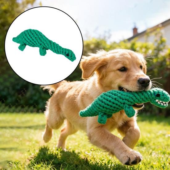 Dog Cotton Rope Toy Cute Dinosaur Shaped Dog Chew Toy for Aggressive Chewers Interactive Pet Training Toy for Small Medium Dogs