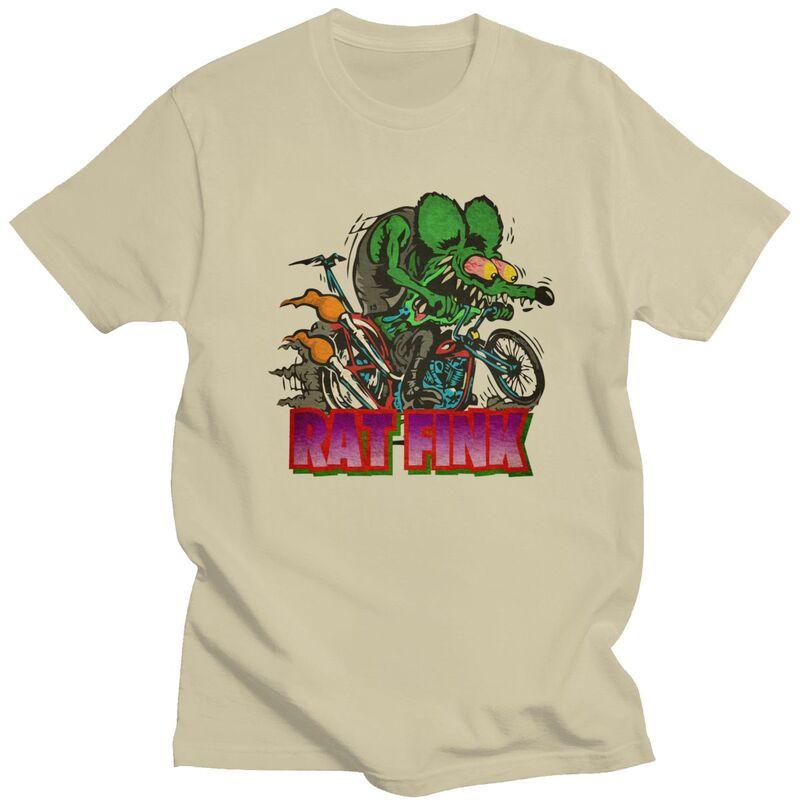 Custom Mens Anime Cartoon Rat Fink T Shirts ShortSleeve Cotton Tshirt Classic Tshirt Leisure Tee Slim Fit Clothing