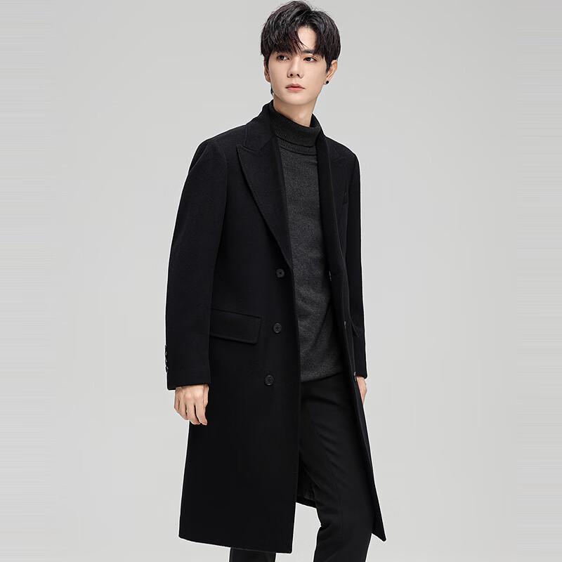 Men's FAPAI Wool & Silk Blend Double-Breasted Overcoat