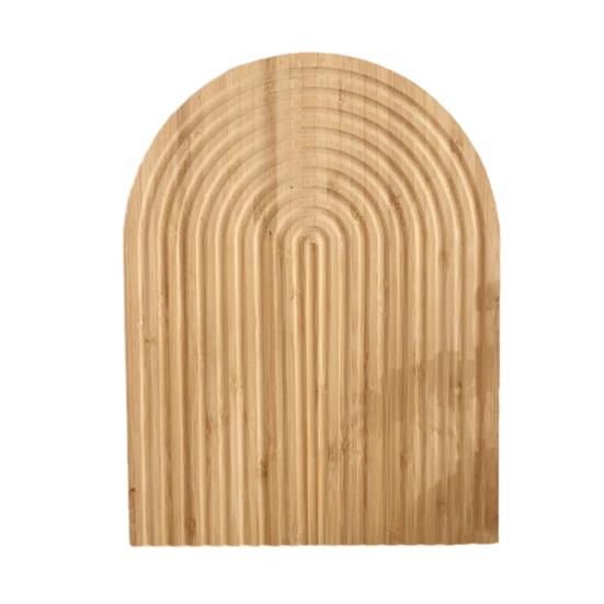 Wooden Serving Platter, Geometric Design Boho Decorative Serving Tray for Fruit, Bread, Vegetables, Multi-use Organizer Tray for Coffee Table, Dinner,
