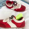 Christmas Red Lightweight Forrest Gump Training Shoes Women's 2025 New Niche Design Flat-bottomed Casual Retro Hong Kong Style Board Shoes