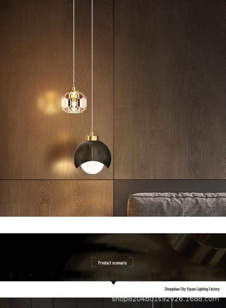 Luxury Crystal Bedside Hanging Lamp: Modern High-End Design for Bedroom or TV Wall
