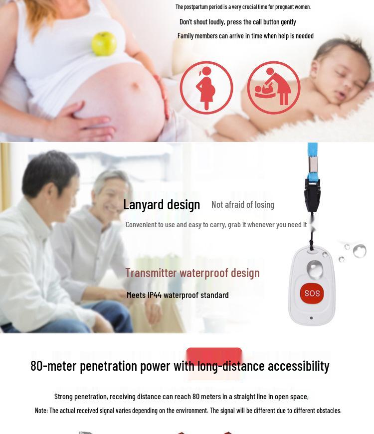 Wireless Smart Home Alarm & Doorbell: Elderly Assistance & Postpartum Care