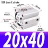 SDA Mini Pneumatic Cylinder, High Thrust, Thin Type, Bore Sizes 20/25/32/40/50