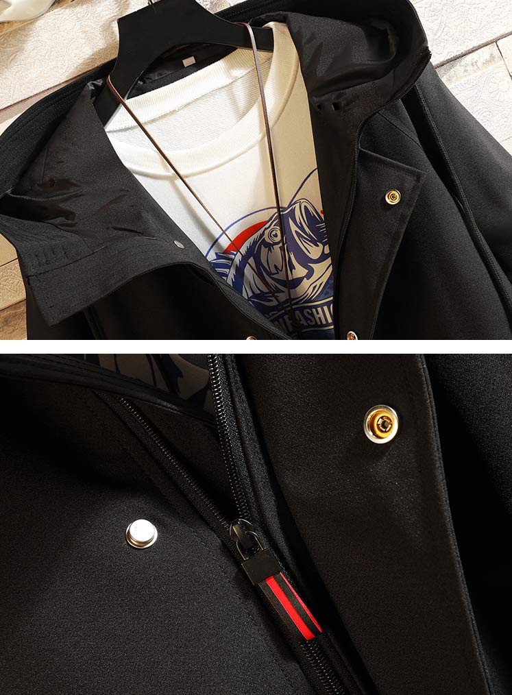 Trench Bench Long Hooded Large Size [Chubikime] Coat, Men's Coat, Parka, Jacket, Zip-up, Outerwear, Autumn, Winter, Spring, Stylish,