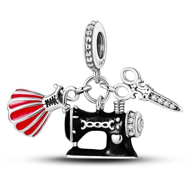 925 Sterling Silver Shell Pearl Starfish Pendant  Charm Bead Fits OriginalNew Bracelet Necklace Women DIY Fine Jewelry