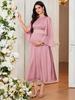Elegant Flare Sleeve Round Neck Maternity Dress