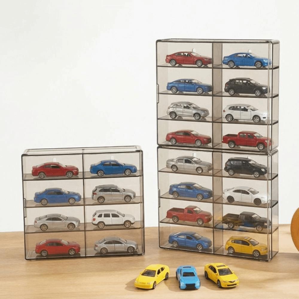 Transparent 1:64 Model Cars Display Box 8 Grids Dustproof Storage Box Wall Mounted Acrylic Display Rack for Hotwheels Cars