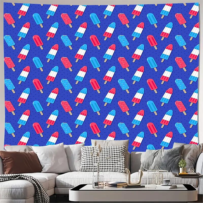 

Ice Cream Tapestry Wall Hanging Aesthetic Room Decor Vintage Wall Art Dorm Decor Sweet Treats Wall Covering Home Textile 74x94cm(29x37in)