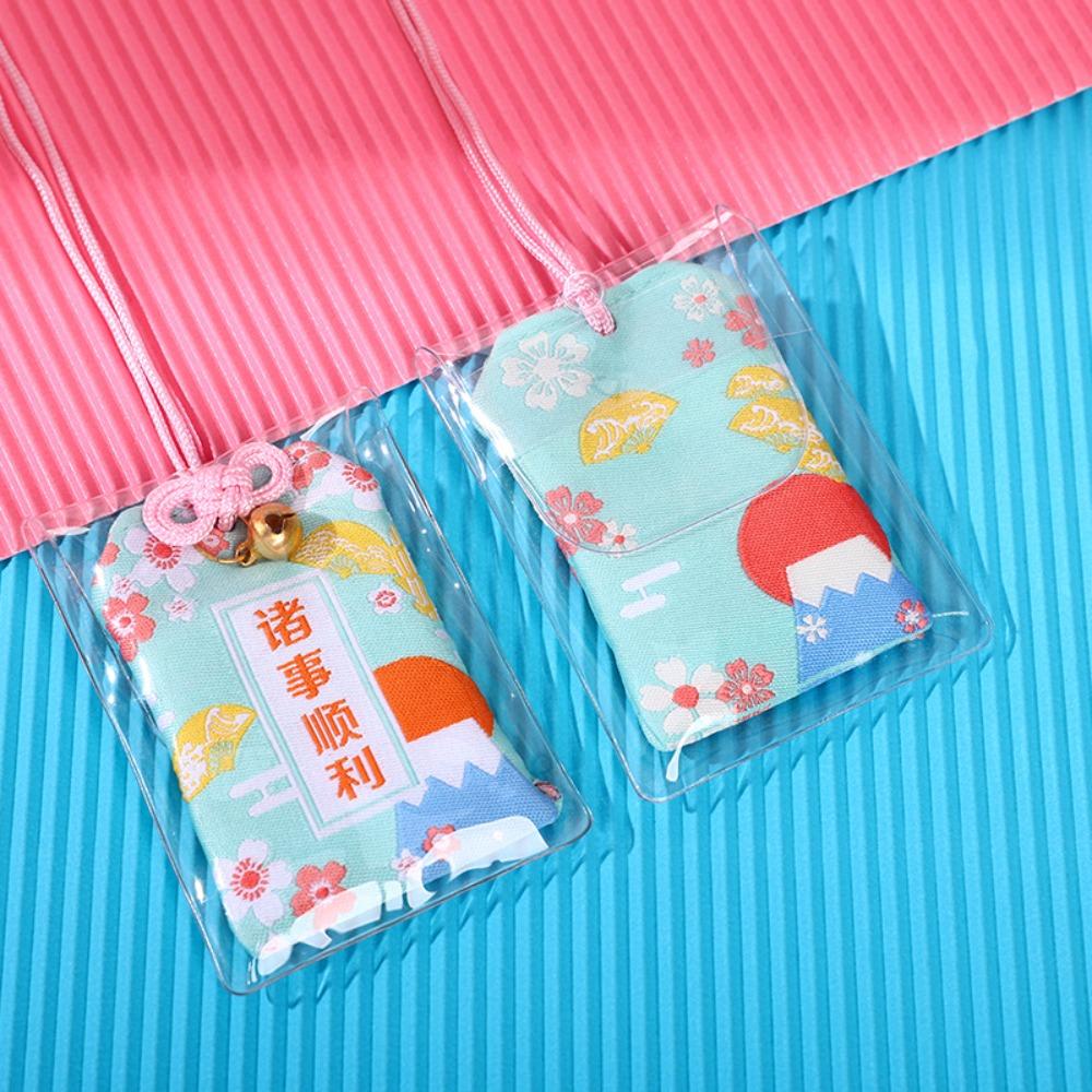 Japanese Prayer Lucky Charm Fortune Couple Keychain Small Blessing Chinese Pendant  Friend Kid Gift