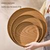 Cross-Border Wood Grain Food-Grade Anti-Slip Large Round Tray for Tea Cups, Home & Commercial Serving & Fruit Display.