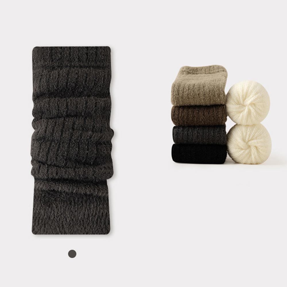 Plush Knitting Fingerless Gloves Women Winter Warm Arm Sleeve Soft Stacked Half Sleeves Arm Warmer Fine Mitten Casual Punk Glove