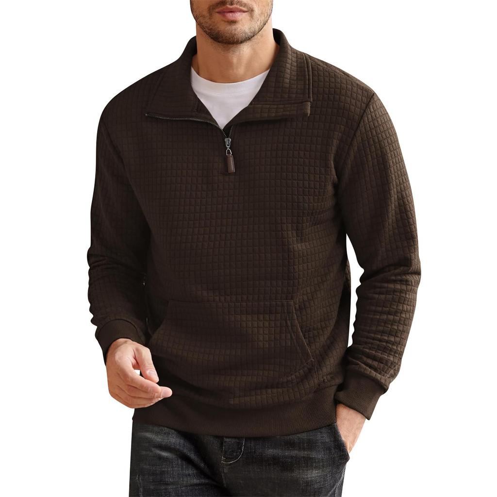 La felpa con collo alto da uomo primaverile e autunnale è un maglione casual da esterno