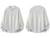 2025 Autumn/Winter Men's Trendy Heavyweight Round Neck Hoodie Pullover, Zippered Fake Two-Piece Long Sleeve Shirt