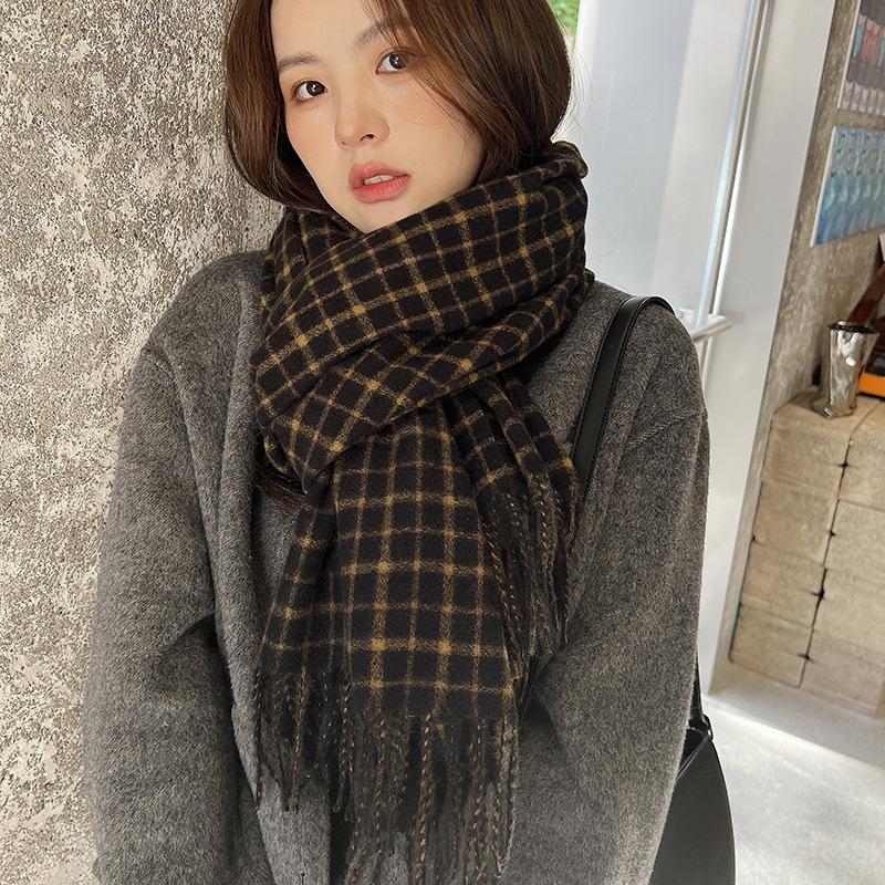 New Warm Scarf In Autumn And Winter Checked Scarf For WomenS Scarf In Winter Versatile Cashmere Scarf