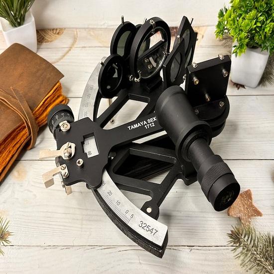 Working Sextant,  Maritime Navigational Instrument With Wooden Box, Astrolabe Ships Instrument, Navigational