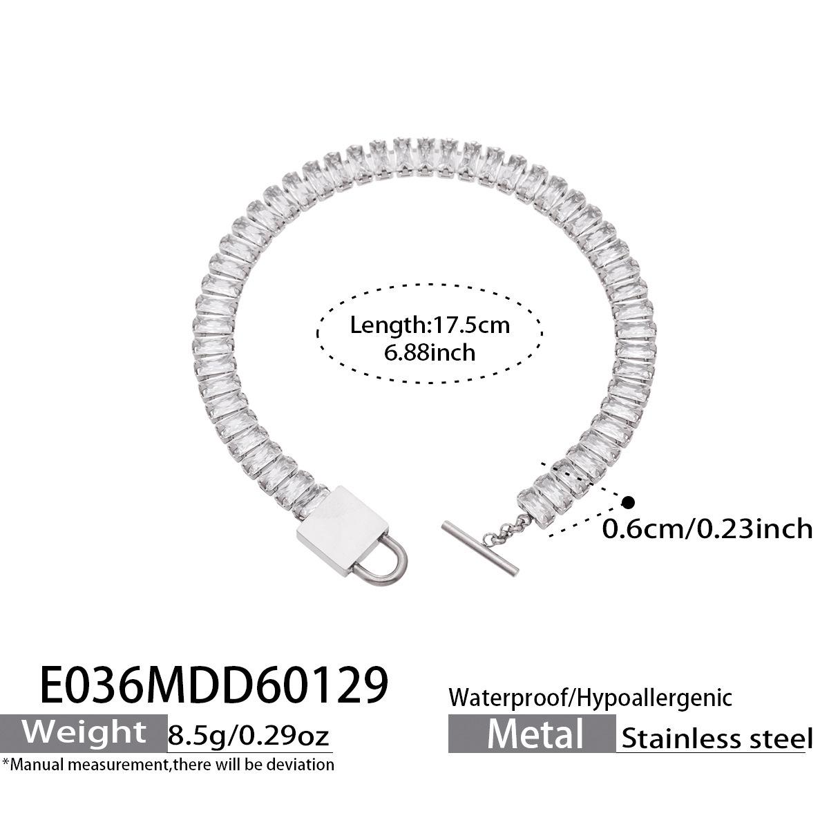 

European High-End Gold-Plated Zirconia Chain Bracelet with Personalized Lock Clasp