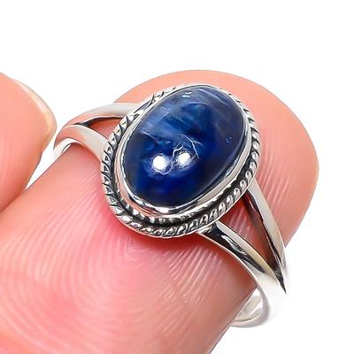 Natural Kyanite Gemstone Handmade 925 Solid Sterling Silver Gift Ring S.9 N8e01
