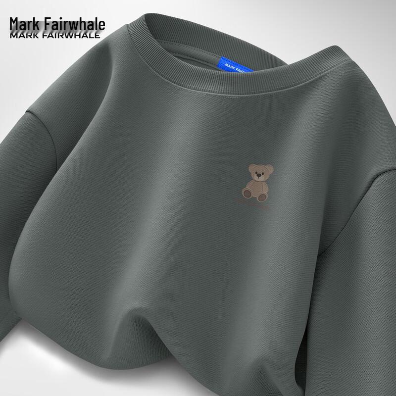 

Mark Fairwhale Men s 2025 Spring/Autumn Loose Bear Graphic Sweatshirt 2XL