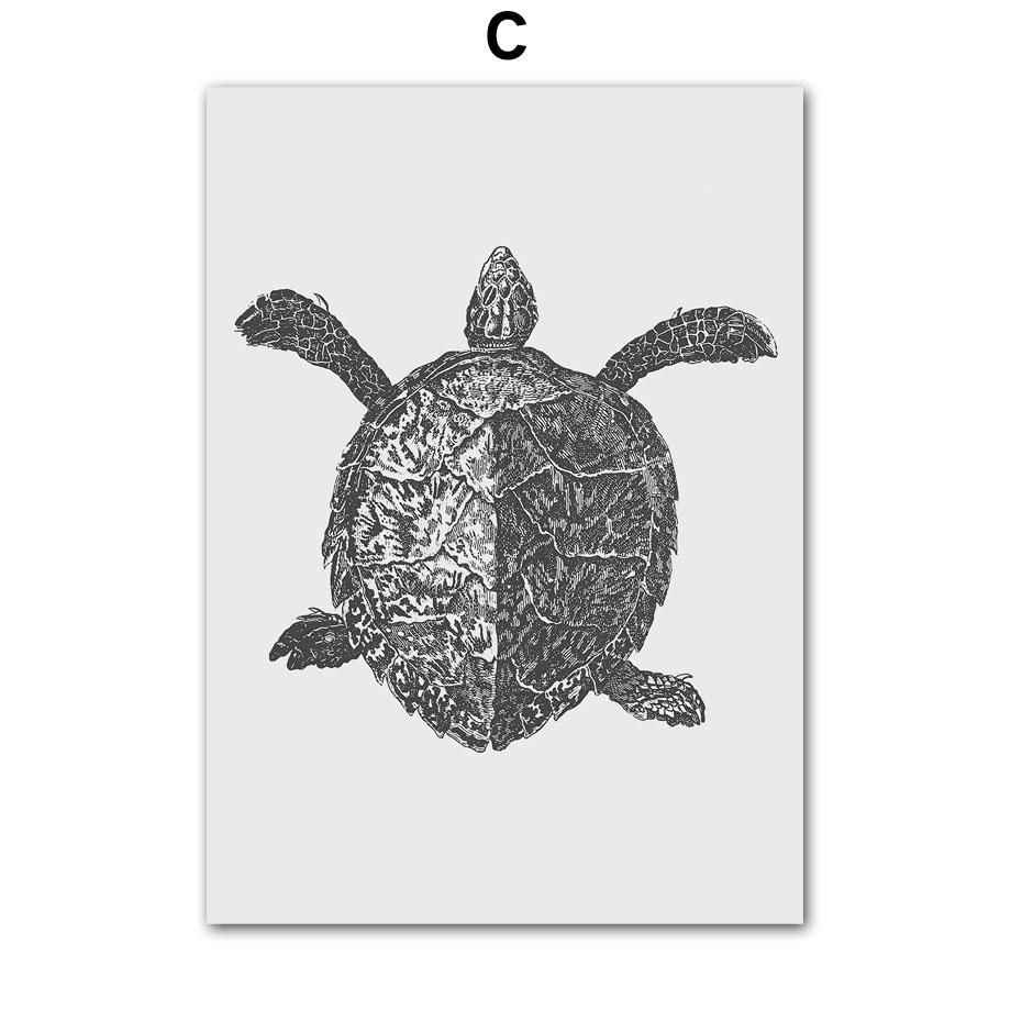 Octopus Lobster Crab Turtle Jellyfish Vintage Nordic Posters And Prints Wall Art Canvas Painting Pictures For Living Room Decor