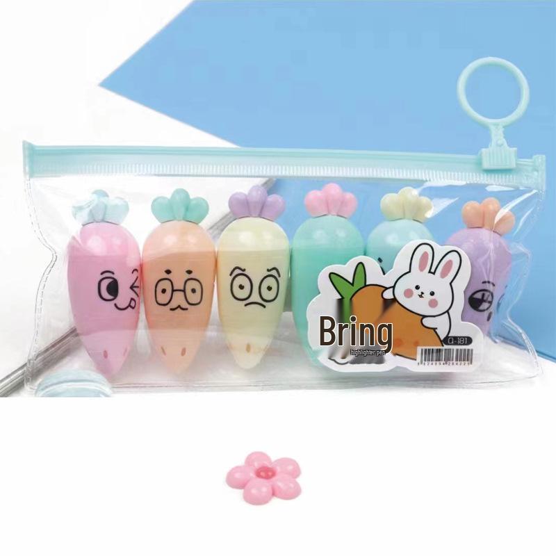 6-Color Mini Pill Highlighter & Marker Set