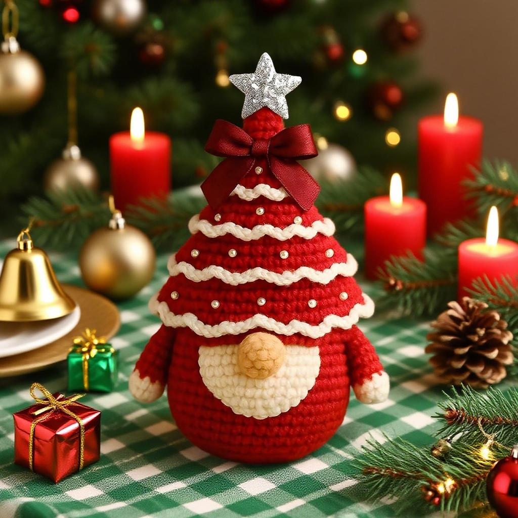DIY Christmas Crochet Kit Crochet Christmas Tree Gnome Kit Handmade Knitting Set For Art Teachers Holiday Family Bonding Craft