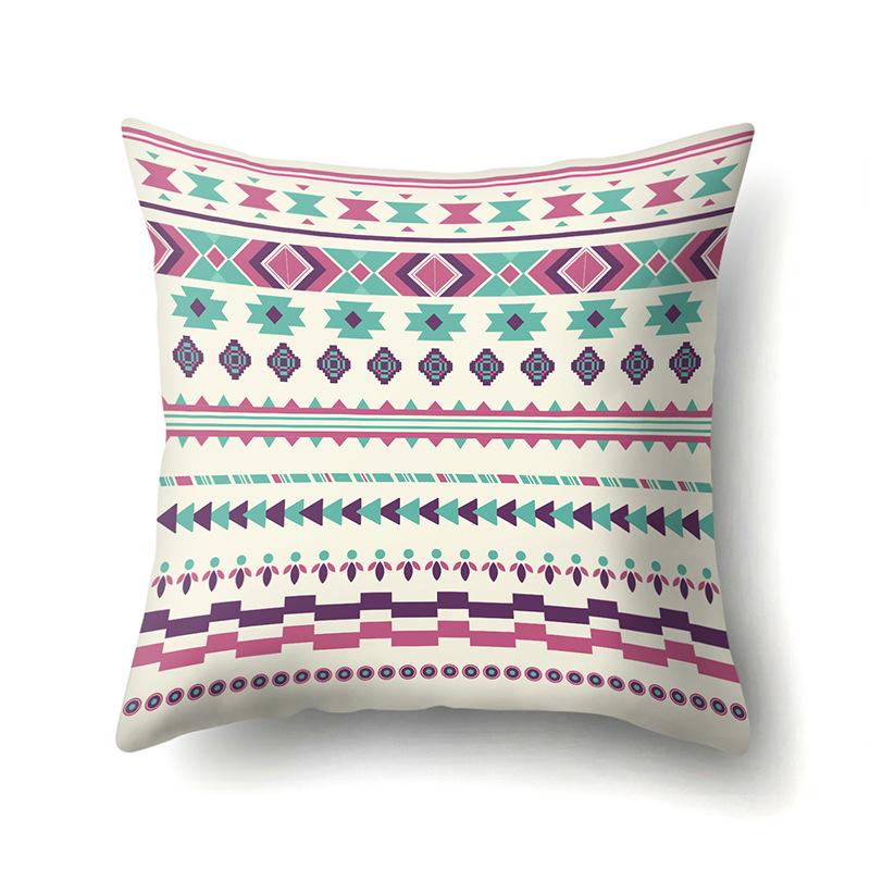 Ethnic Style Colorful Boho Polyester Pillowcase Car Decoration Home Printed Waist Pillowcase