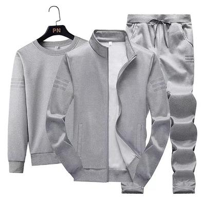 Ανδρικό Fashion Casual Σετ Αθλητικά Μεγάλο Παλτό Μακρύ Παντελόνι Τρία Τεμάχια