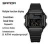Sanda Sports Waterproof Square Electronic Watch for Teens - Unisex Fashionable and Simple Design