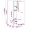Apothecary Cabinet with Antique Wood Effect 30 x 41 x 77.5 cm Particleboard