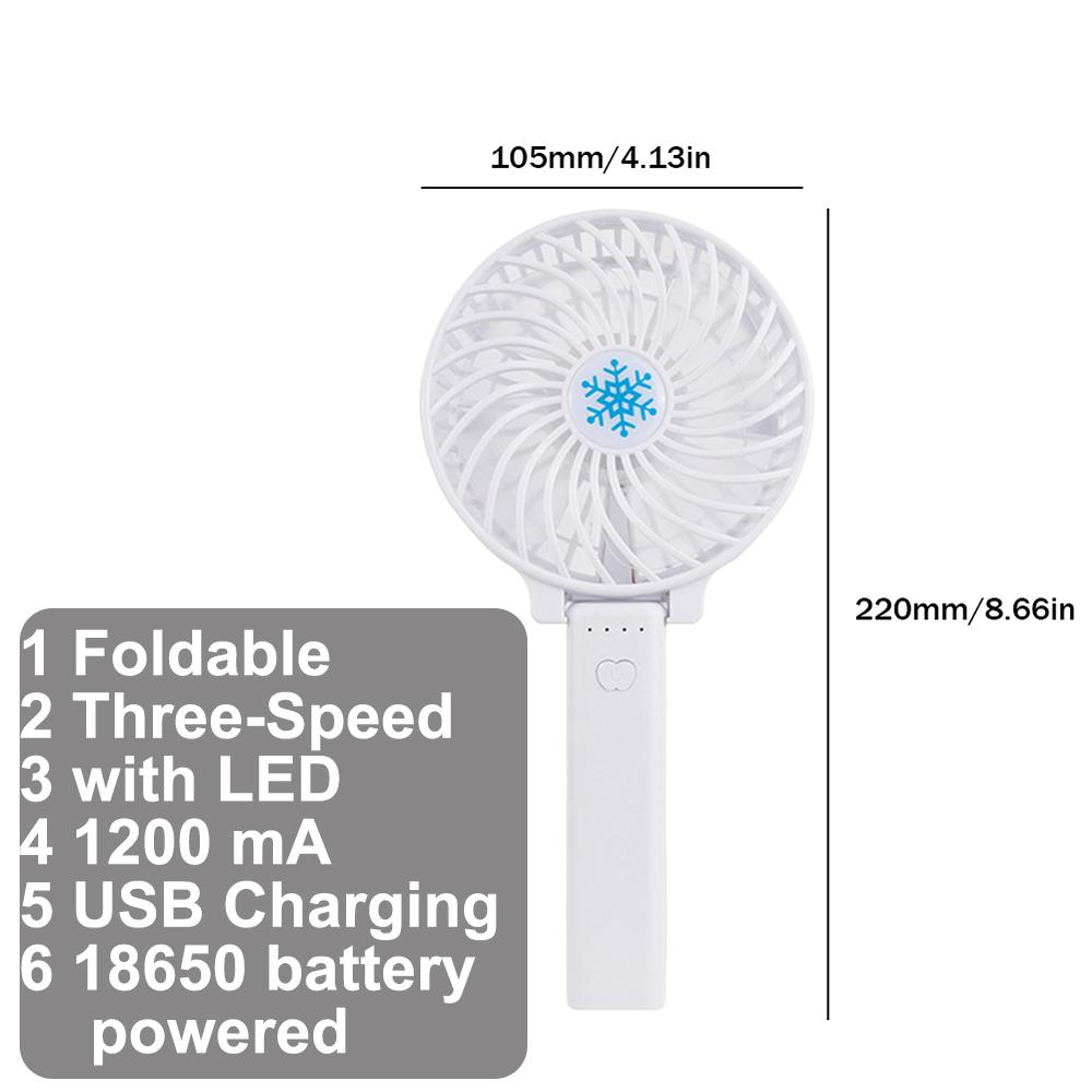 Handheld Mini Fan Foldable Portable Neck Hanging Fans 3000mAh 5 Speed USB Rechargeable Fan with Phone Stand and Display Screen