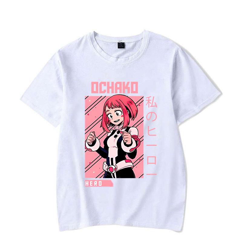 Nové anime tričko s grafickým potiskem OCHACO URARAKA Dámská móda Kulatý výstřih Volné tričko Streetwear Ležérní Harajuku tričko