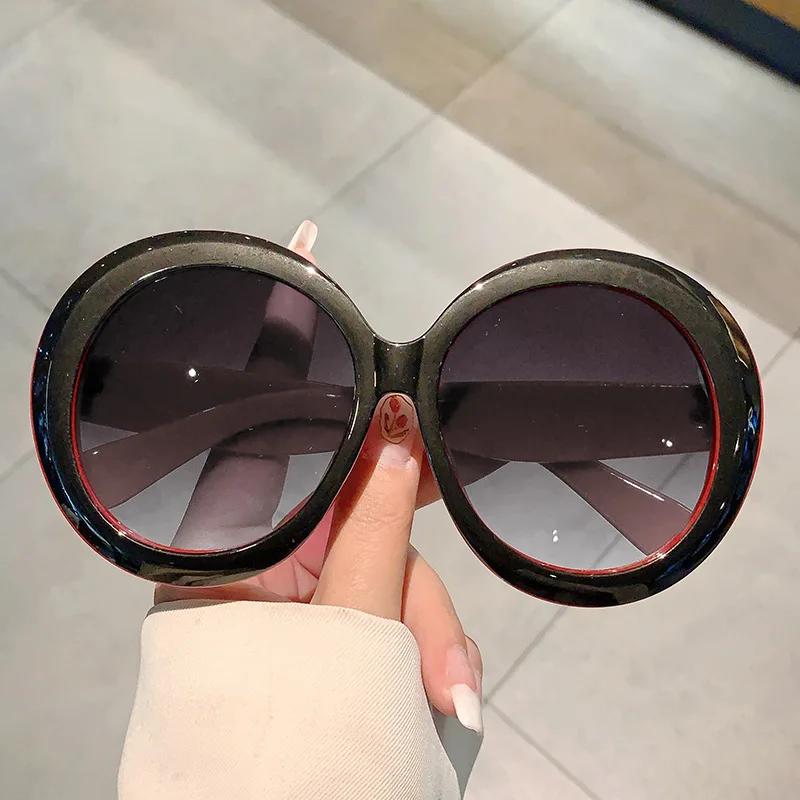 Übergroße Runde Sonnenbrille mit großem Rahmen Damen Für Herren Luxusmarke Designer Sonnenbrillen Vintage Punk Beliebte Brillen Rosa Tönungen