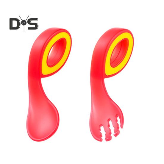 

2 шт., детская ложка, безопасная короткая ручка, изогнутая диетическая тренировка, ПП, термочувствительное изменение цвета, детская ложка для самостоятельного кормления, вилка, аксессуары для дома красный