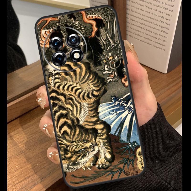Japanese Ukiyo-e Art Panther Tiger Case For OnePlus 15 13 12 11 10 15R 13R 12R 10T 13T OnePlus Nord 5 CE 4 3 Lite N20 N30 Cover