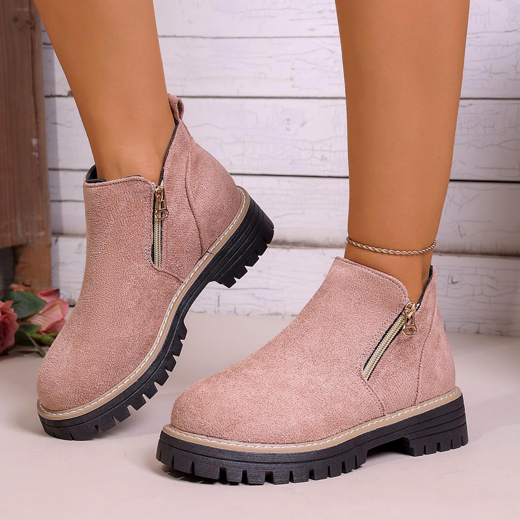 Women Simple Stylish Boots  New Thick Sole Ankle Boots Fashion Comfortable Shoes for Women Plus Size Platform Shoes Women