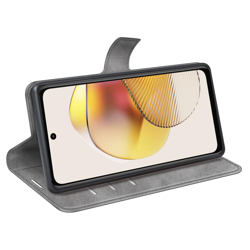 For Motorola Moto G73 5G PU Leather Phone Case Stand Wallet Calf Texture Drop-proof Flip Phone Cover