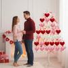 12 Pcs Knitted Heart Hanging Pendant Handmade Valentine Bowl Vase Filler for Home Christmas Tree Party Decor