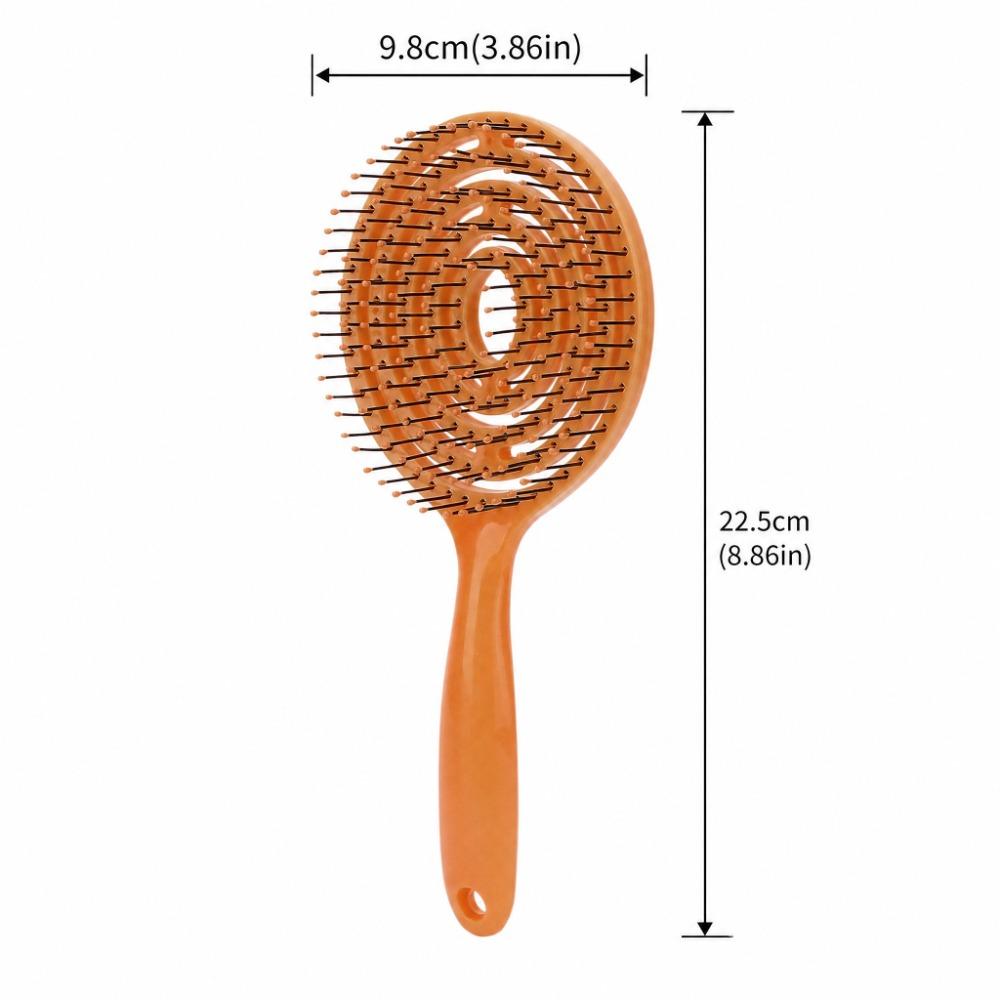 Round Head Hair Straightening Comb Super Soft Glides Vented Detangling Hair Brush For Curly Hair