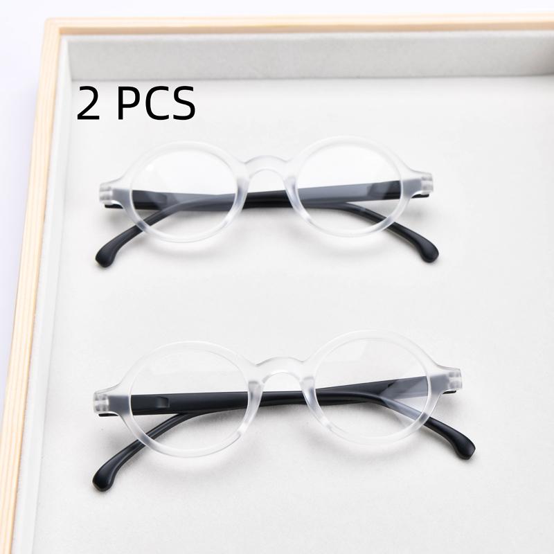 

2PCS Suit Round Reading Glasses Spring Hinge Readers Men Women Eyeglasses for Reading Retro Red Frame With Diopter+3.5+4 3.5