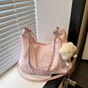 Casual Soft Large Capacity Tote Bag with Wide Strap Decorative Chain for Work Daily Shoulder Purse Use Commute Crossbody Bag