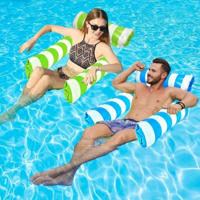 Inflatable Water Hammock Pool Float Chair Lounge Bed | Floating Swim Mattress Recliner for Adults Beach Lake Summer Water Toy